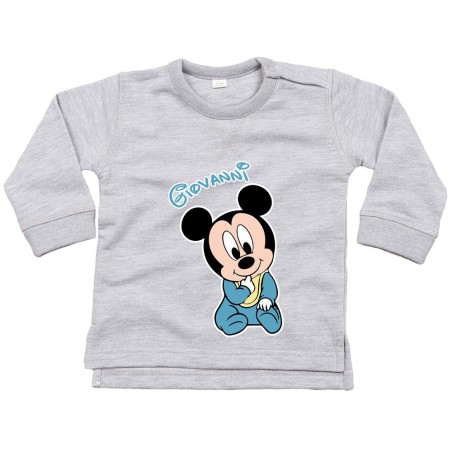 Felpa neonato personalizzata con nome sweet topolino
