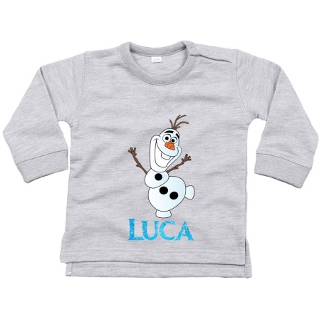 Felpa neonato personalizzata con nome olaf