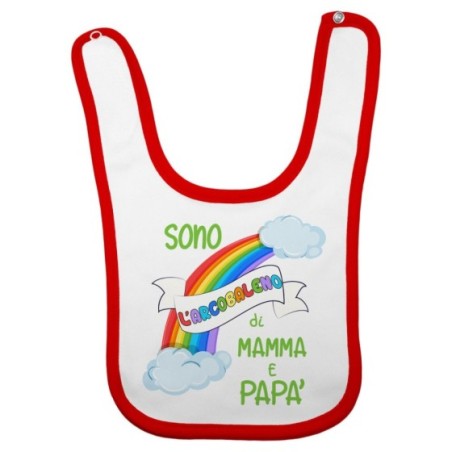 Bavaglino neonato sono l'arcobaleno di mamma e papà