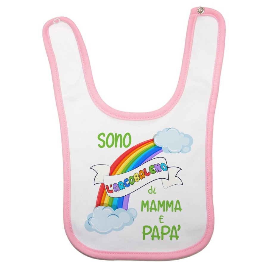 Bavaglino neonato sono l'arcobaleno di mamma e papà Per la famiglia