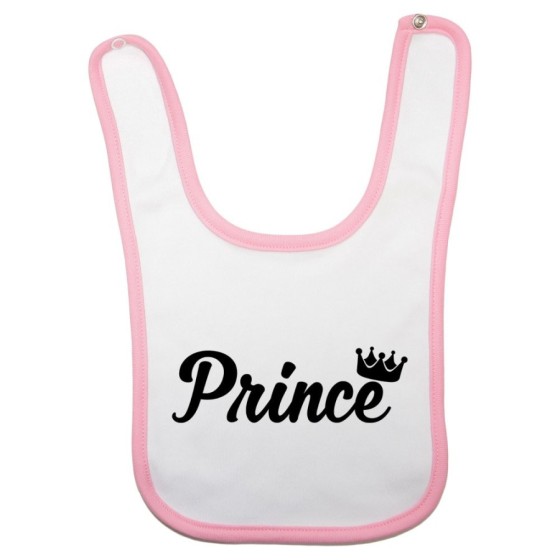 Bavaglino neonato personalizzabile con nome prince princess con corona Per la famiglia