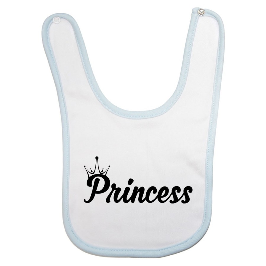 Bavaglino neonato personalizzabile con nome prince princess con corona Per la famiglia