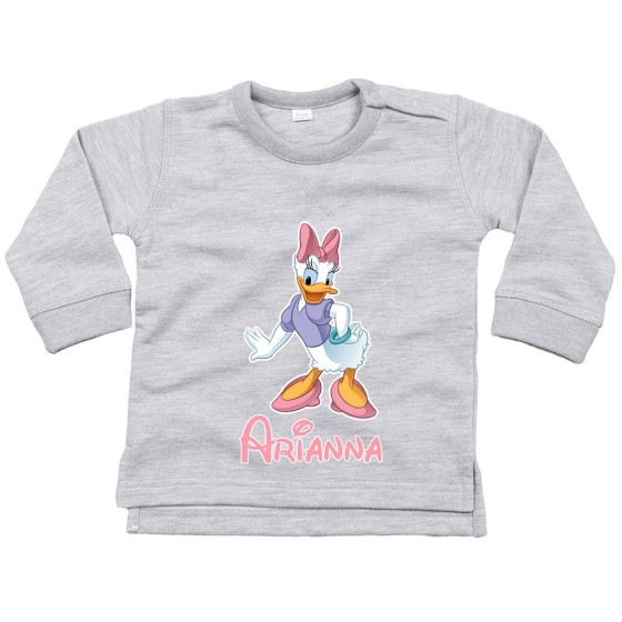 Felpa neonata personalizzata con nome paperina Cartoon