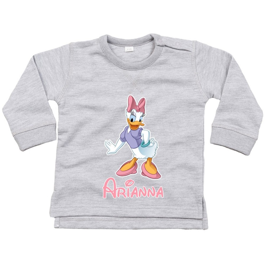 Felpa neonata personalizzata con nome paperina Cartoon
