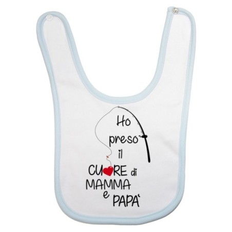 Bavaglino neonato ho preso il cuore di mamma e papà
