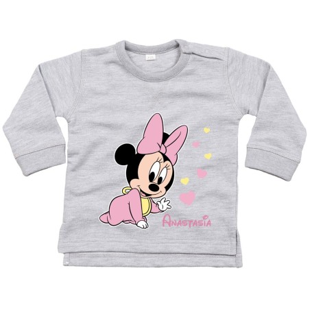 Felpa neonata personalizzata con nome baby minnie