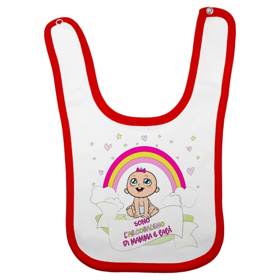 Bavaglino neonato sono l'arcobaleno di mamma e papà con bambino Per la famiglia