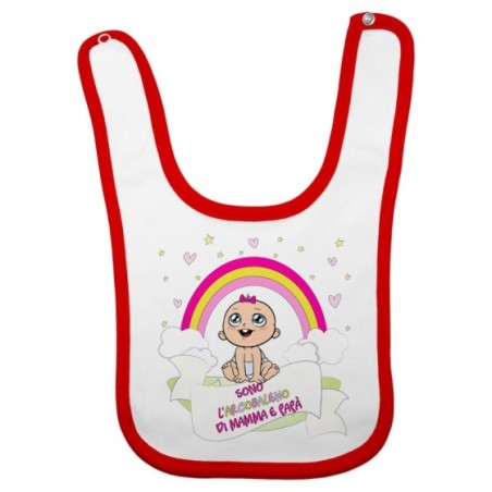 Bavaglino neonato sono l'arcobaleno di mamma e papà con bambino Per la famiglia