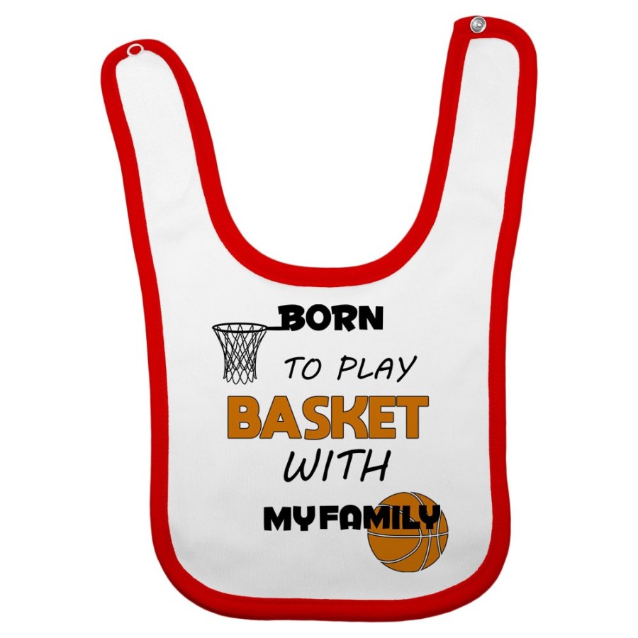 Bavaglino neonato born to play basket with my family Per la famiglia