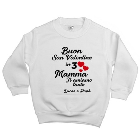 Felpa bambino personalizzato con nomi buon san valentino...