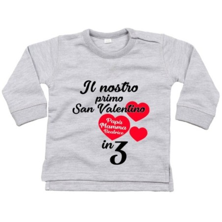 Felpa neonato personalizzato con nomi il mio primo san...