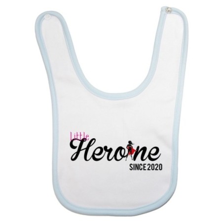 Bavaglino neonato personalizzato con anno little heroine since Per la famiglia