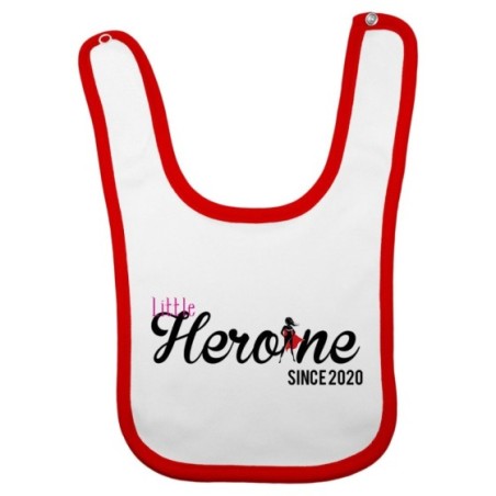 Bavaglino neonato personalizzato con anno little heroine since Per la famiglia