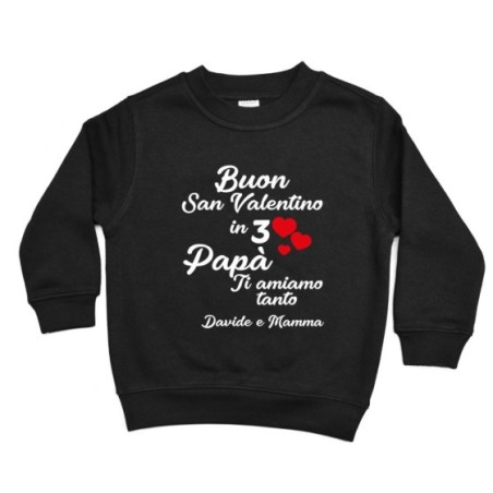 Felpa bambino personalizzato con nomi buon san valentino...