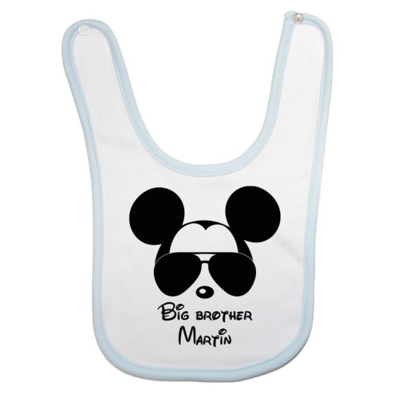 Bavaglino neonato personalizzato con nome big brother mickey Per la famiglia