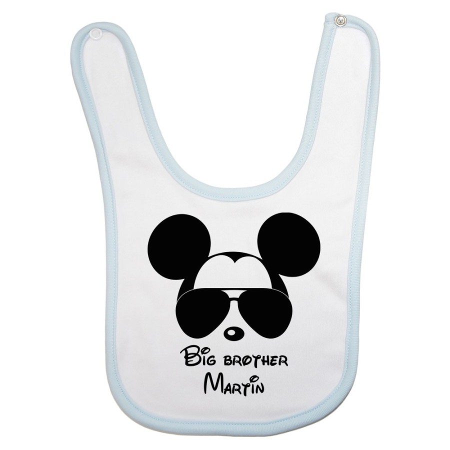 Bavaglino neonato personalizzato con nome big brother mickey Per la famiglia