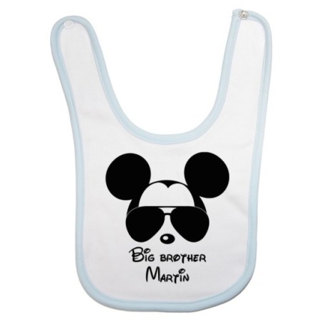 Bavaglino neonato personalizzato con nome big brother mickey