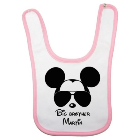 Bavaglino neonato personalizzato con nome big brother mickey Per la famiglia