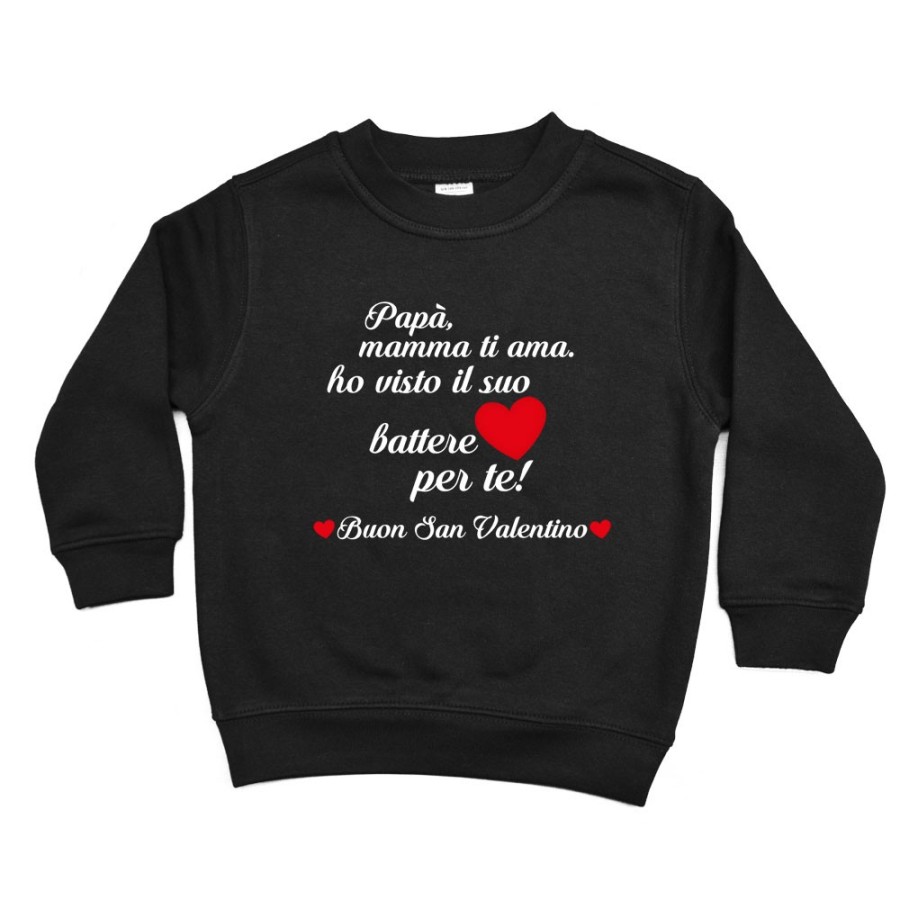 Felpa bambino papà mamma ti ama ho visto il suo cuore battere per te buon san valentino Love