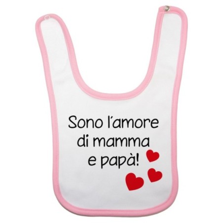 Bavaglino neonato sono l'amore di mamma e papà con cuoricini Per la famiglia