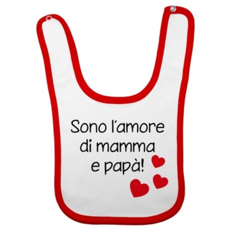 Bavaglino neonato sono l'amore di mamma e papà con cuoricini Per la famiglia