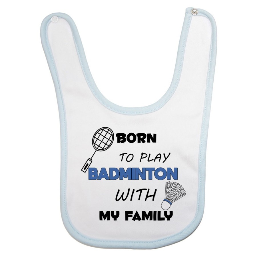 Bavaglino neonato born to play badminton with my family Per la famiglia