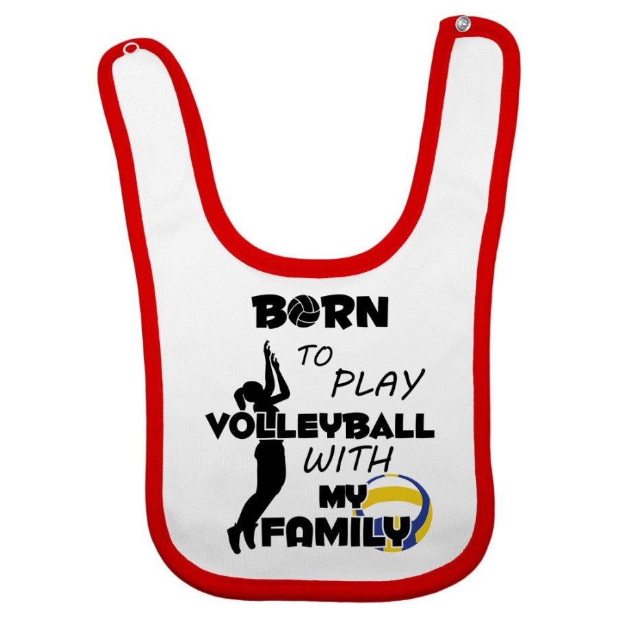 Bavaglino neonato born to play volleyball with my family Per la famiglia