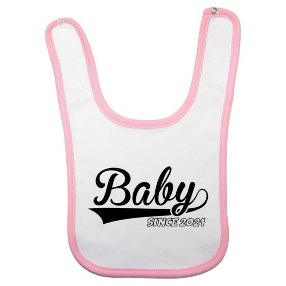 Bavaglino neonato personalizzato con anno baby since Per la famiglia