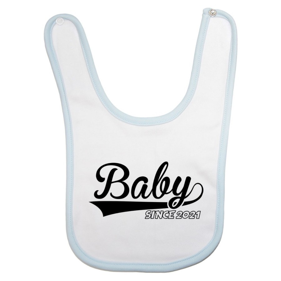 Bavaglino neonato personalizzato con anno baby since Per la famiglia