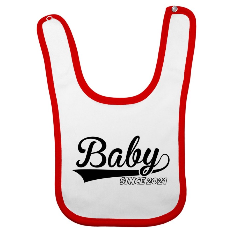 Bavaglino neonato personalizzato con anno baby since Per la famiglia