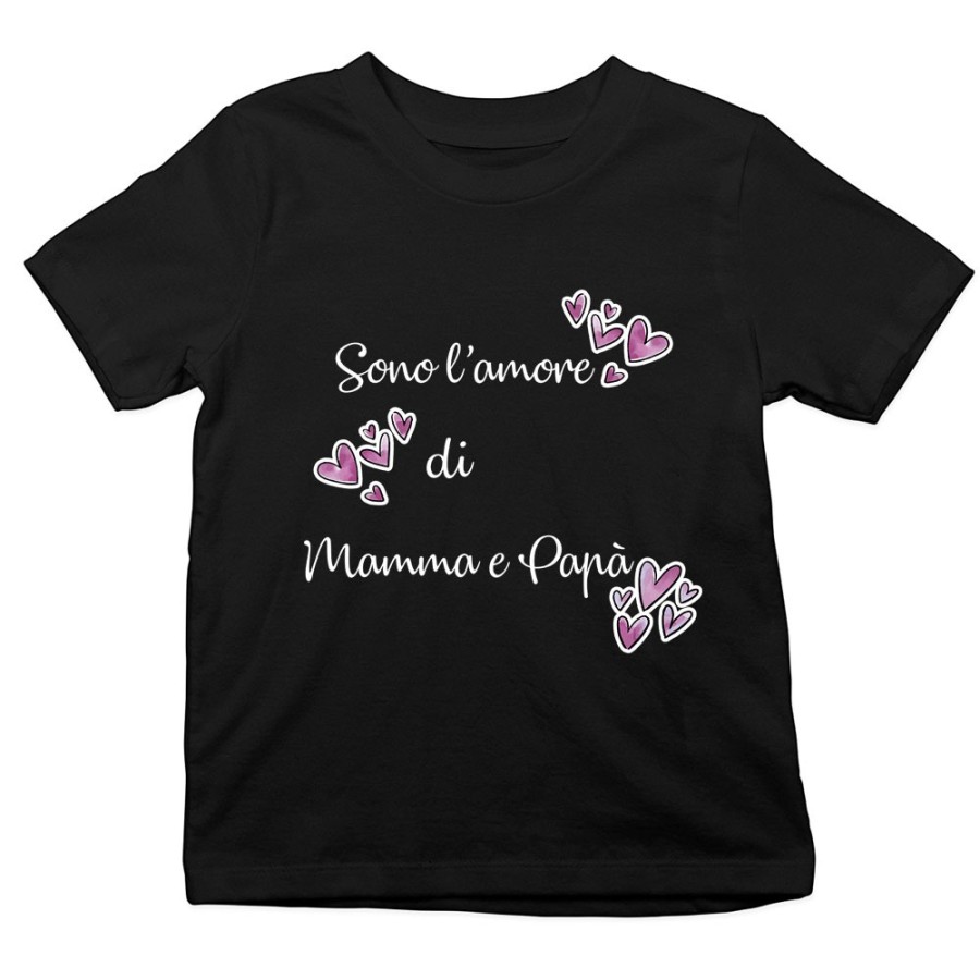 T-shirt bambina sono l'amore di mamma e papà Per la famiglia