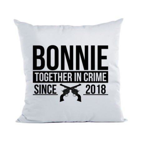 Cuscino personalizzato con anno bonnie together in crime...