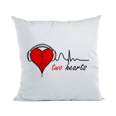 Cuscino personalizzabile con nome two hearts