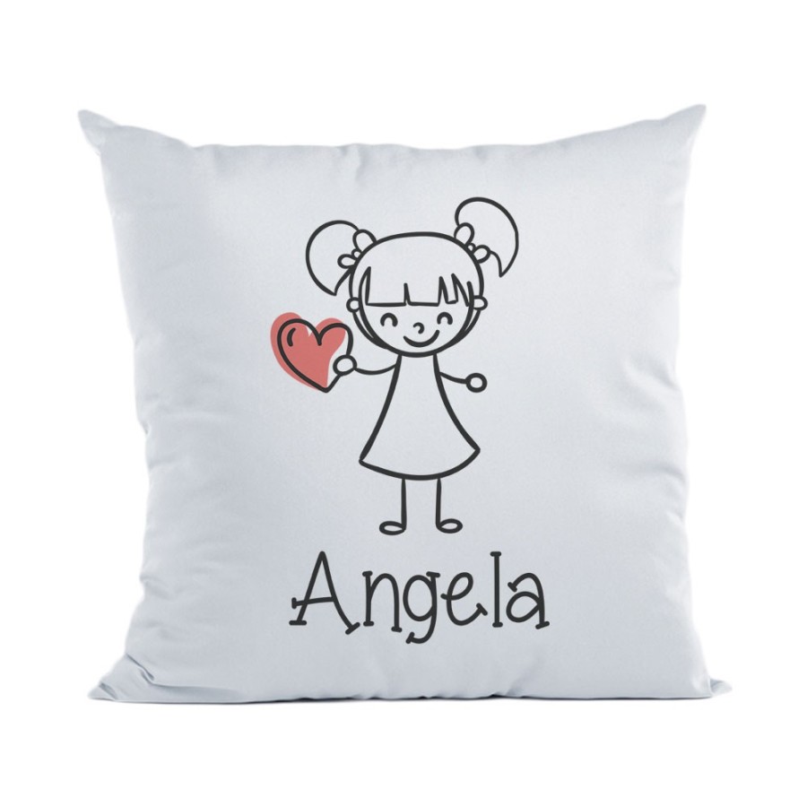 Cuscino personalizzato con nome omina con cuore Love