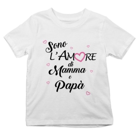 T-shirt bambino sono l'amore di mamma e papà Per la famiglia