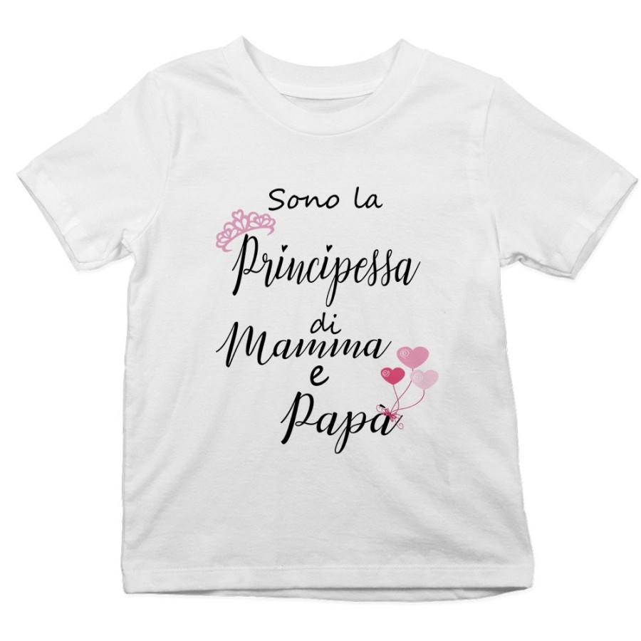 T-shirt bambina sono la principessa di mamma e papà Per la famiglia