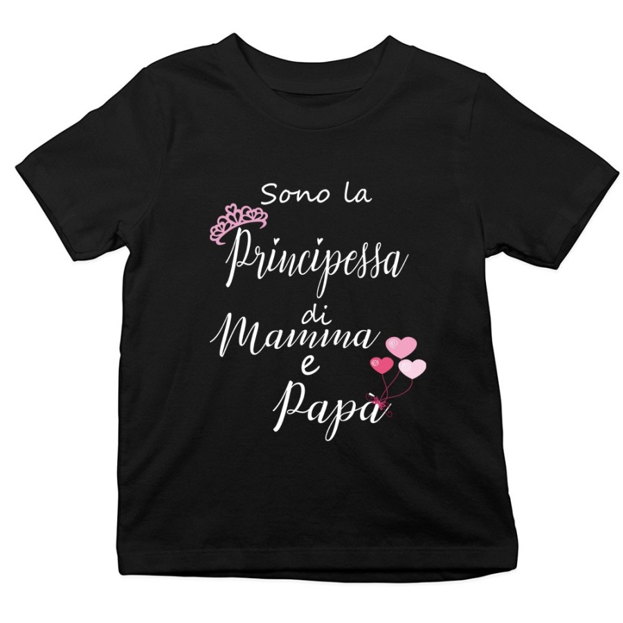 T-shirt bambina sono la principessa di mamma e papà Per la famiglia