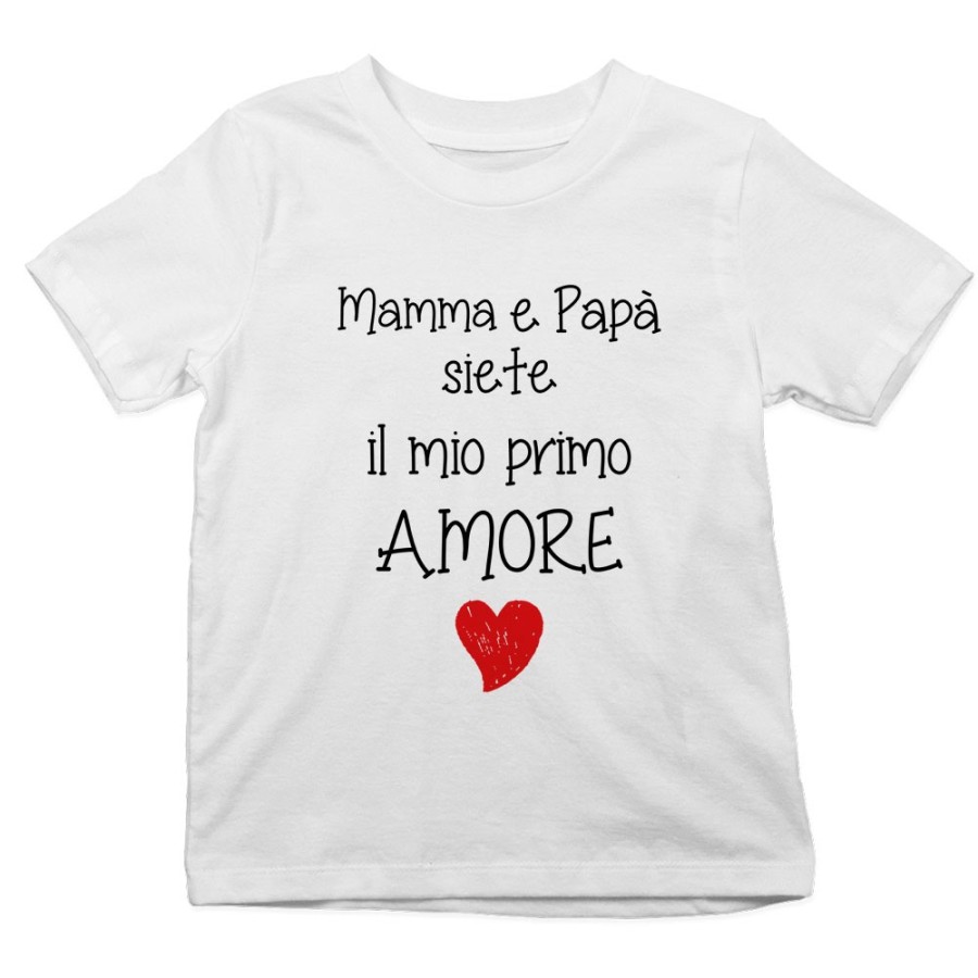 T-shirt bambino mamma e papà siete il mio primo amore Per la famiglia