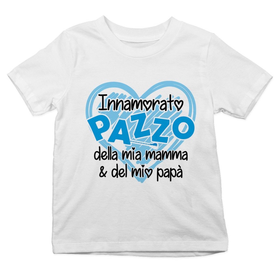 T-shirt bambino innamorato pazzo della mia mamma e del mio papà Per la famiglia