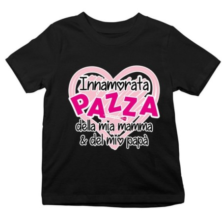 T-shirt bambino innamorato pazzo della mia mamma e del mio papà Per la famiglia