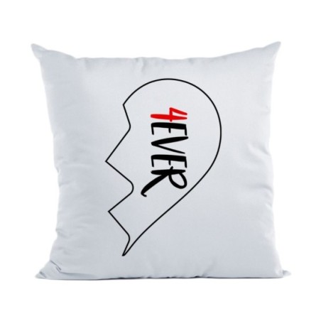 Cuscino personalizzabile con nome 4ever mezzo cuore