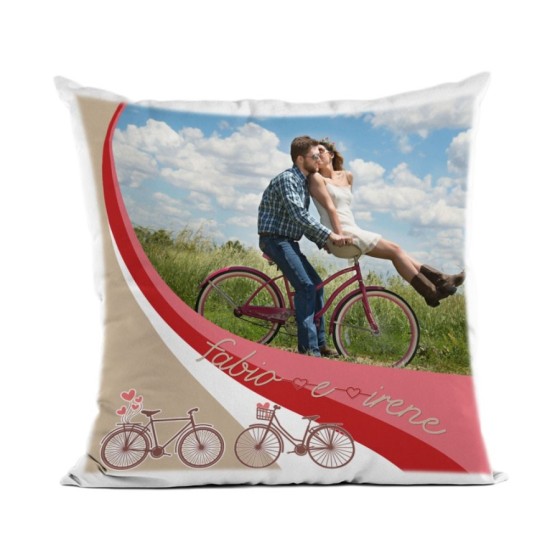 Cuscino personalizzato con foto e nomi viaggiare insieme Love