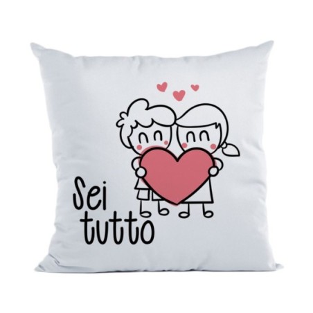 Cuscino personalizzabile con nome sei tutto con omini e...