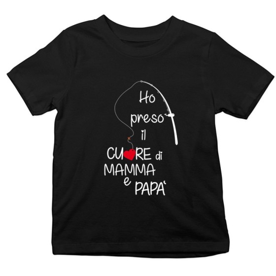 T-shirt bambino ho preso il cuore di mamma e papà Per la famiglia