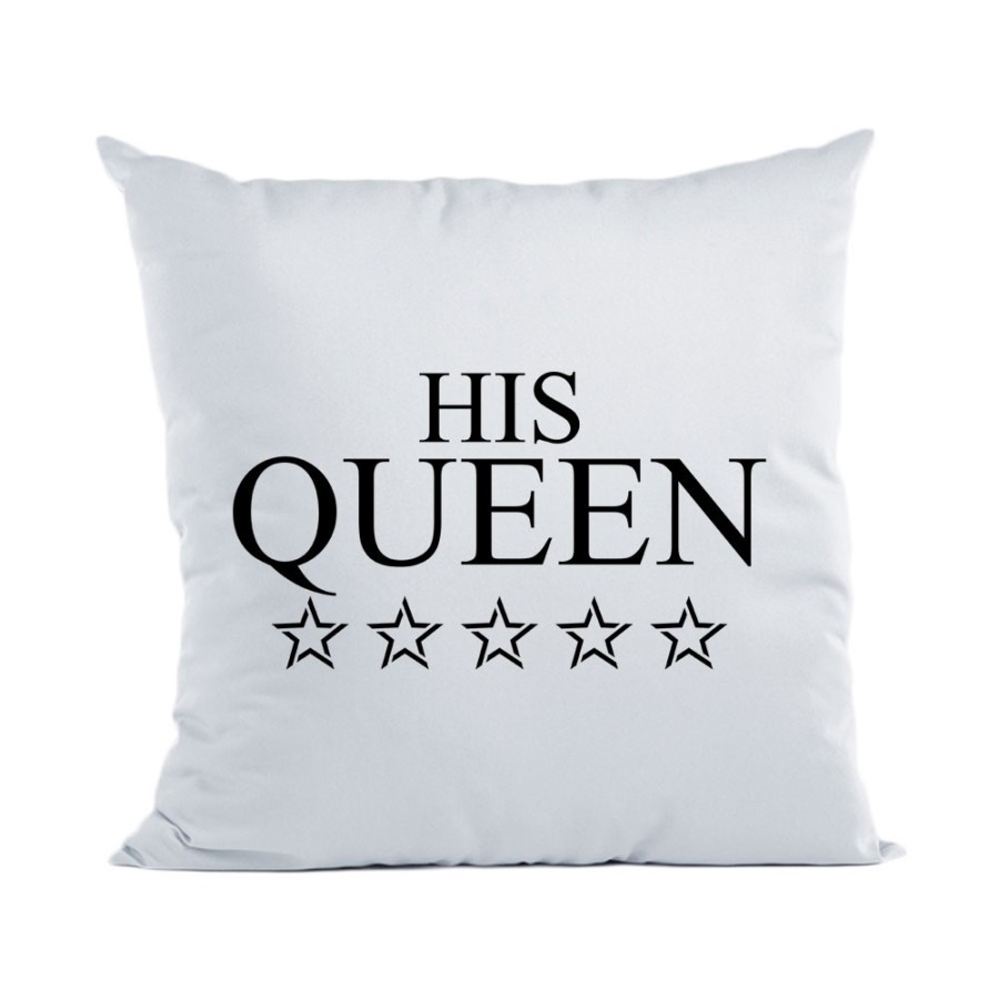 Cuscino personalizzabile con nome his queen with star Love