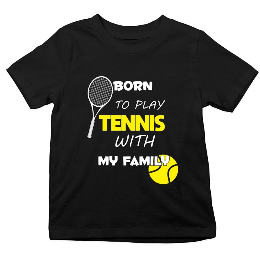 T-shirt bambino born to play tennis with my family Per la famiglia