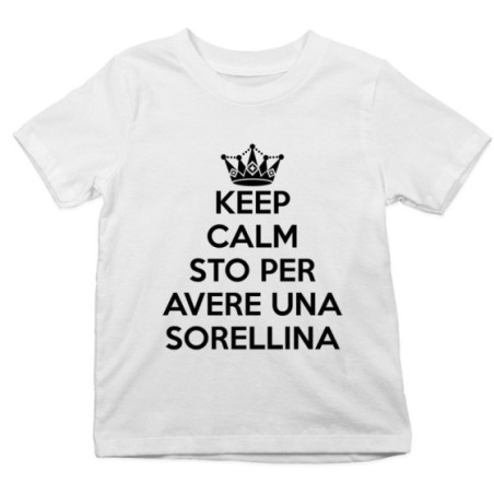 T-shirt bambino keep calm sto per avere un fratellino una...