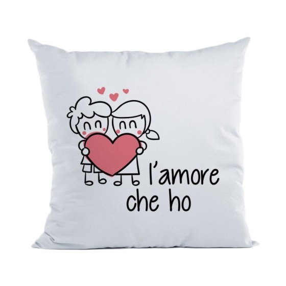 Cuscino personalizzabile con nome l'amore che ho con omini e cuore Love