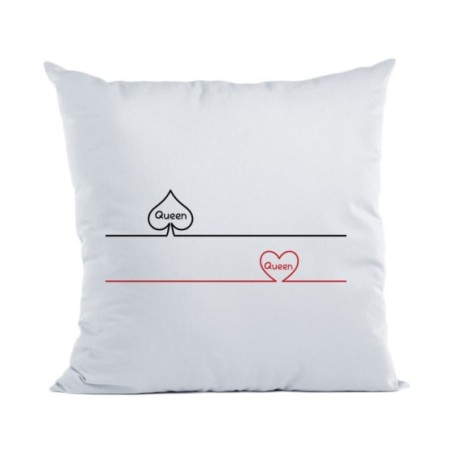 Cuscino personalizzabile con nome queen picche e cuori
