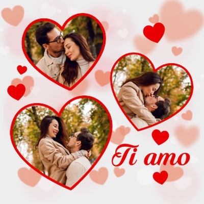 Personalizzata con foto nei cuori ti amo